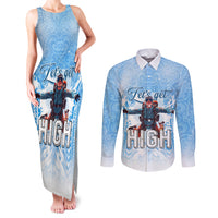 New Zealand Sky Diving Couples Matching Tank Maxi Dress and Long Sleeve Button Shirt Lets Get High
