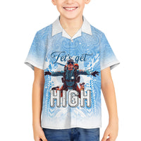 New Zealand Sky Diving Family Matching Off Shoulder Short Dress and Hawaiian Shirt Lets Get High