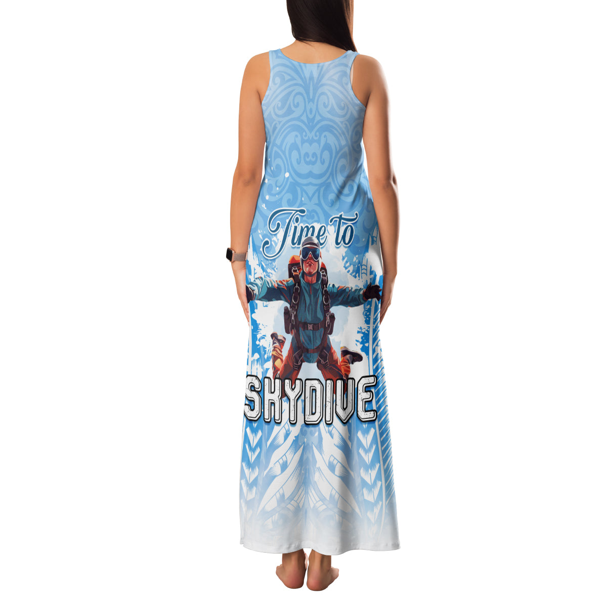 New Zealand Sky Diving Family Matching Tank Maxi Dress and Hawaiian Shirt Lets Get High