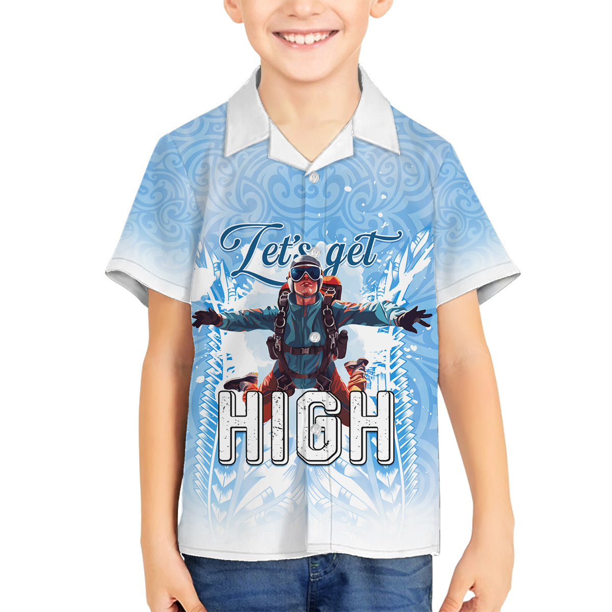 New Zealand Sky Diving Family Matching Tank Maxi Dress and Hawaiian Shirt Lets Get High