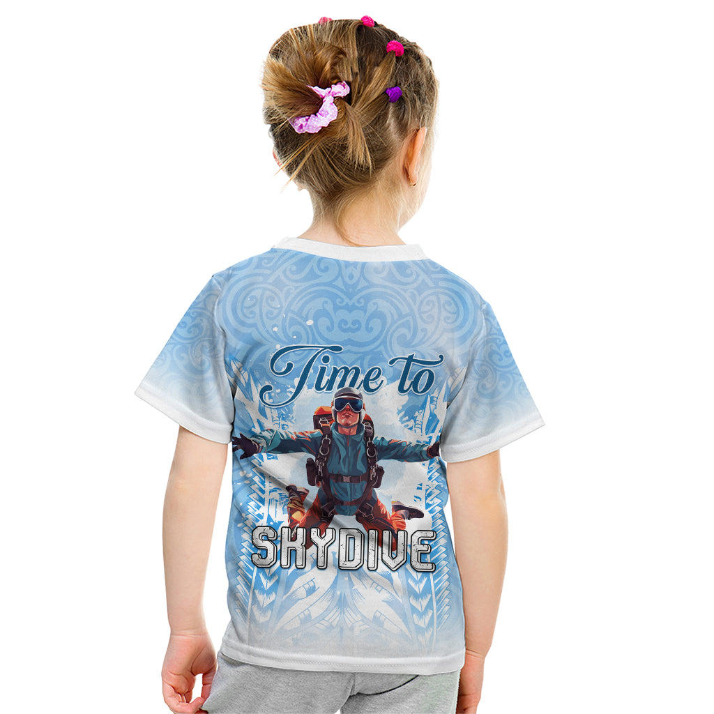 New Zealand Sky Diving Kid T Shirt Lets Get High LT05 - Polynesian Pride