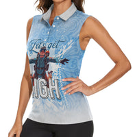New Zealand Sky Diving Women Sleeveless Polo Shirt Lets Get High