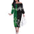 New Zealand And Ireland Rugby Custom Family Matching Off The Shoulder Long Sleeve Dress and Hawaiian Shirt Maori Tiki With Shamrock