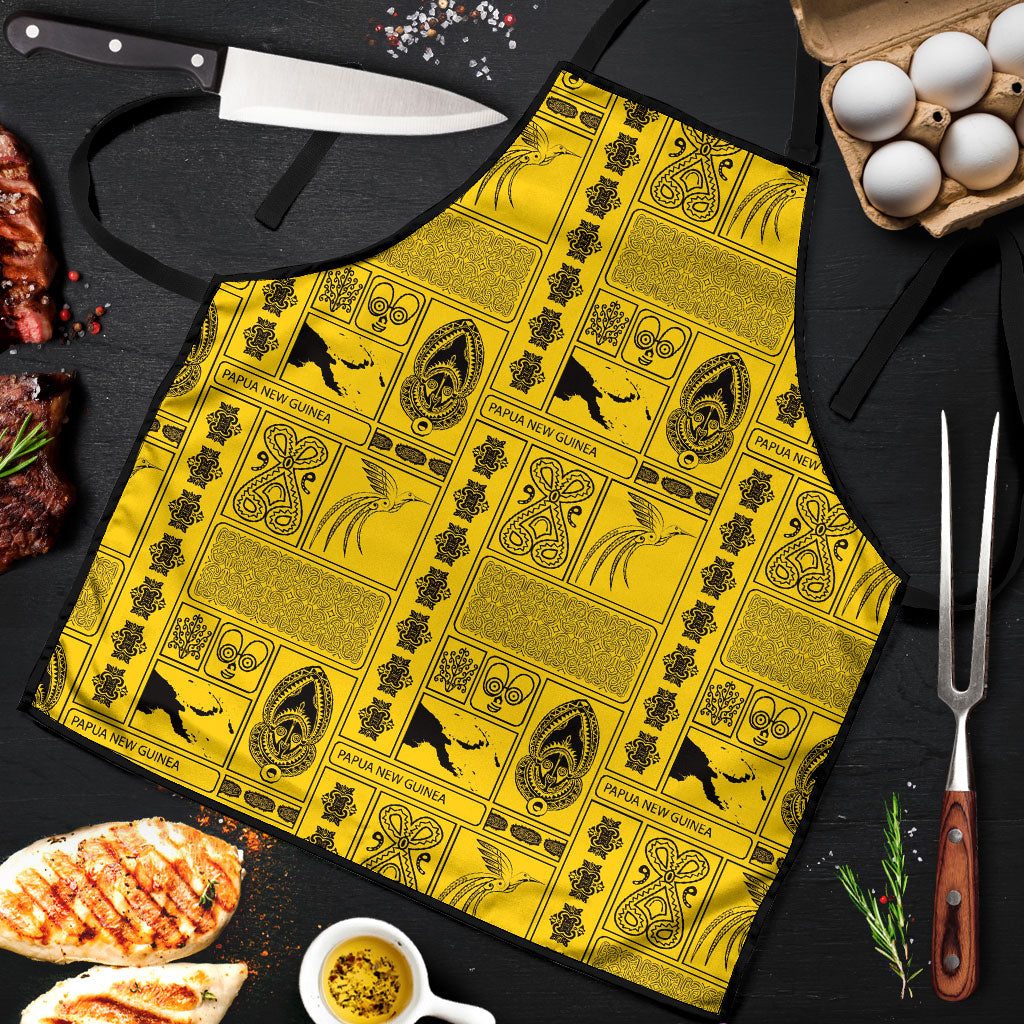 Papua New Guinea Heritage Motif Apron Yellow Version