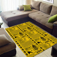 Papua New Guinea Heritage Motif Area Rug Yellow Version