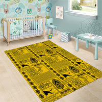 Papua New Guinea Heritage Motif Area Rug Yellow Version