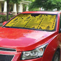Papua New Guinea Heritage Motif Auto Sun Shade Yellow Version