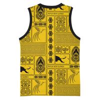 Papua New Guinea Heritage Motif Basketball Jersey Yellow Version