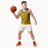 Papua New Guinea Heritage Motif Basketball Jersey Yellow Version