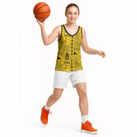 Papua New Guinea Heritage Motif Basketball Jersey Yellow Version