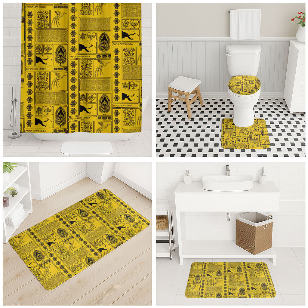 Papua New Guinea Heritage Motif Bathroom Set Yellow Version