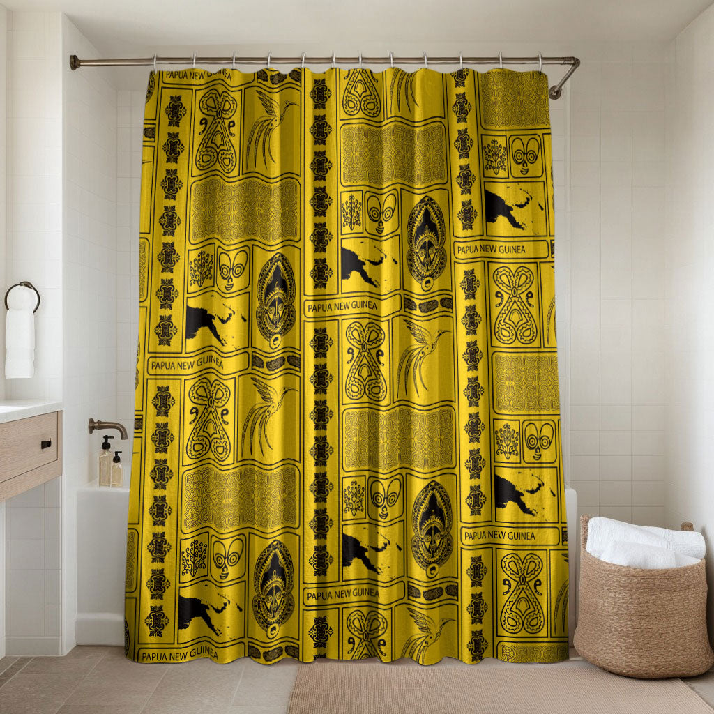 Papua New Guinea Heritage Motif Bathroom Set Yellow Version