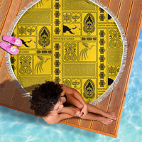 Papua New Guinea Heritage Motif Beach Blanket Yellow Version