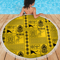 Papua New Guinea Heritage Motif Beach Blanket Yellow Version