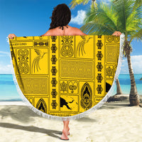 Papua New Guinea Heritage Motif Beach Blanket Yellow Version