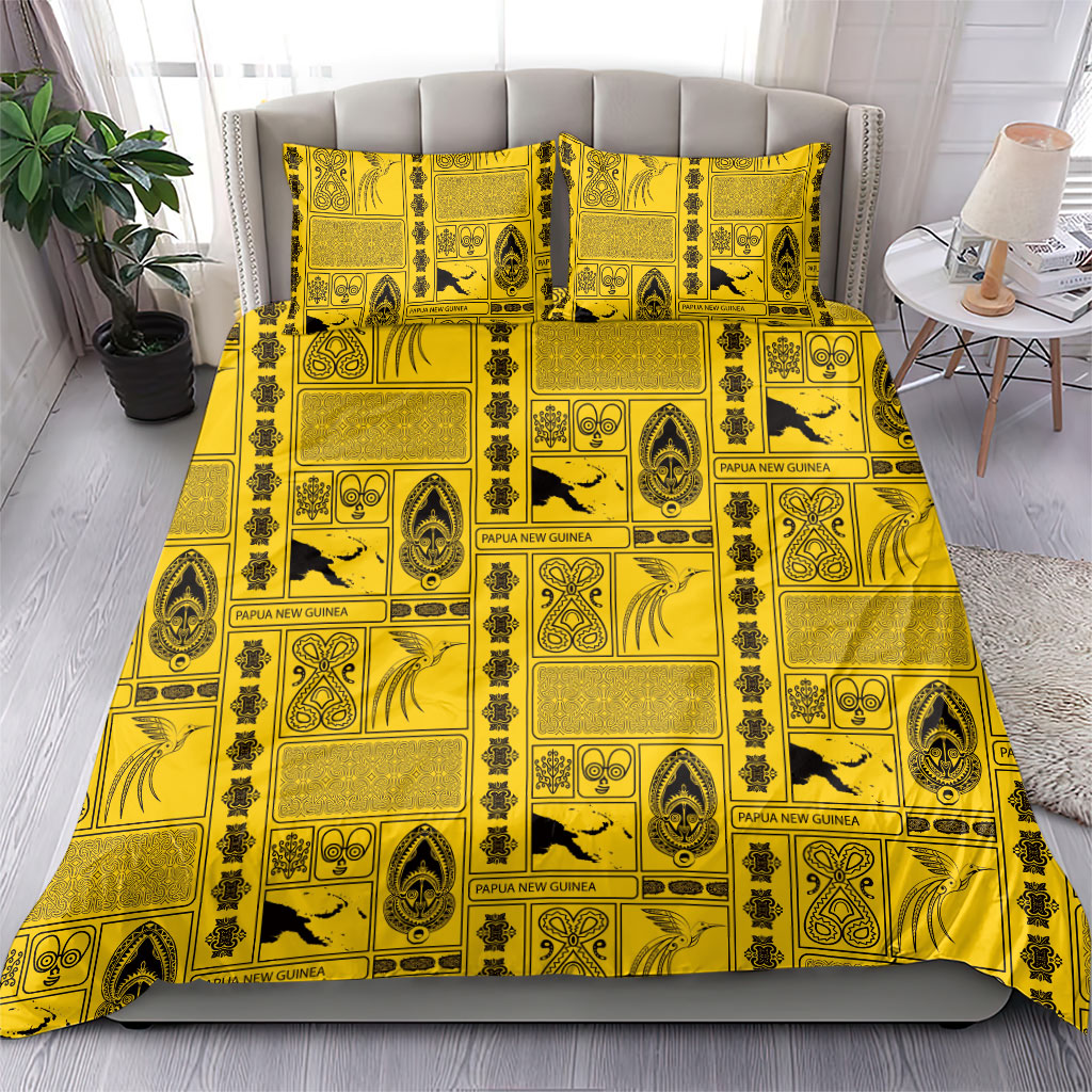 Papua New Guinea Heritage Motif Bedding Set Yellow Version