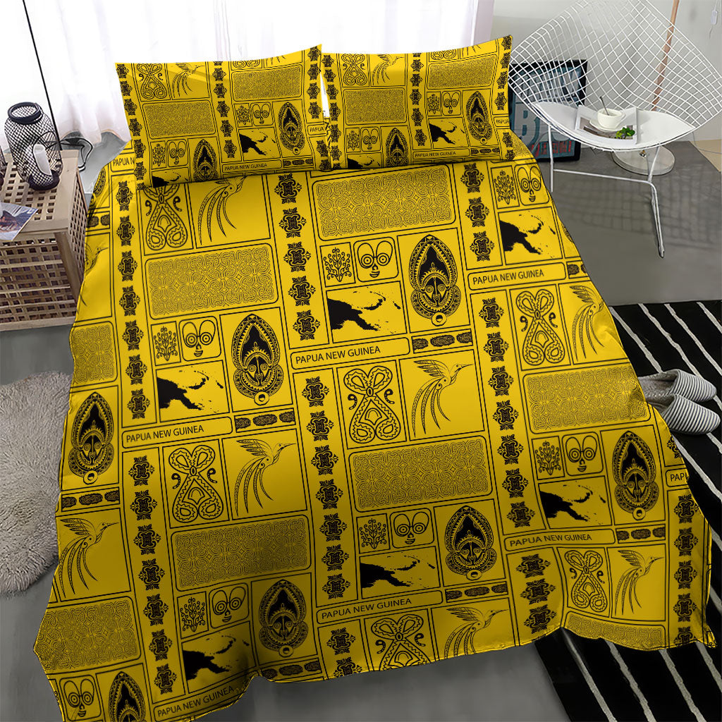 Papua New Guinea Heritage Motif Bedding Set Yellow Version