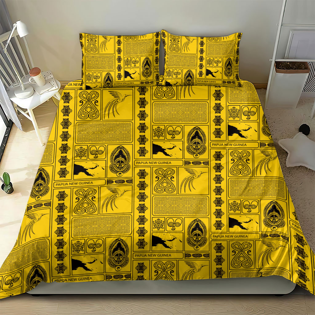 Papua New Guinea Heritage Motif Bedding Set Yellow Version