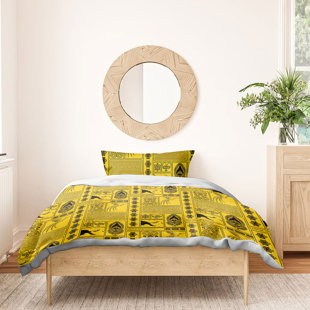 Papua New Guinea Heritage Motif Bedding Set Yellow Version