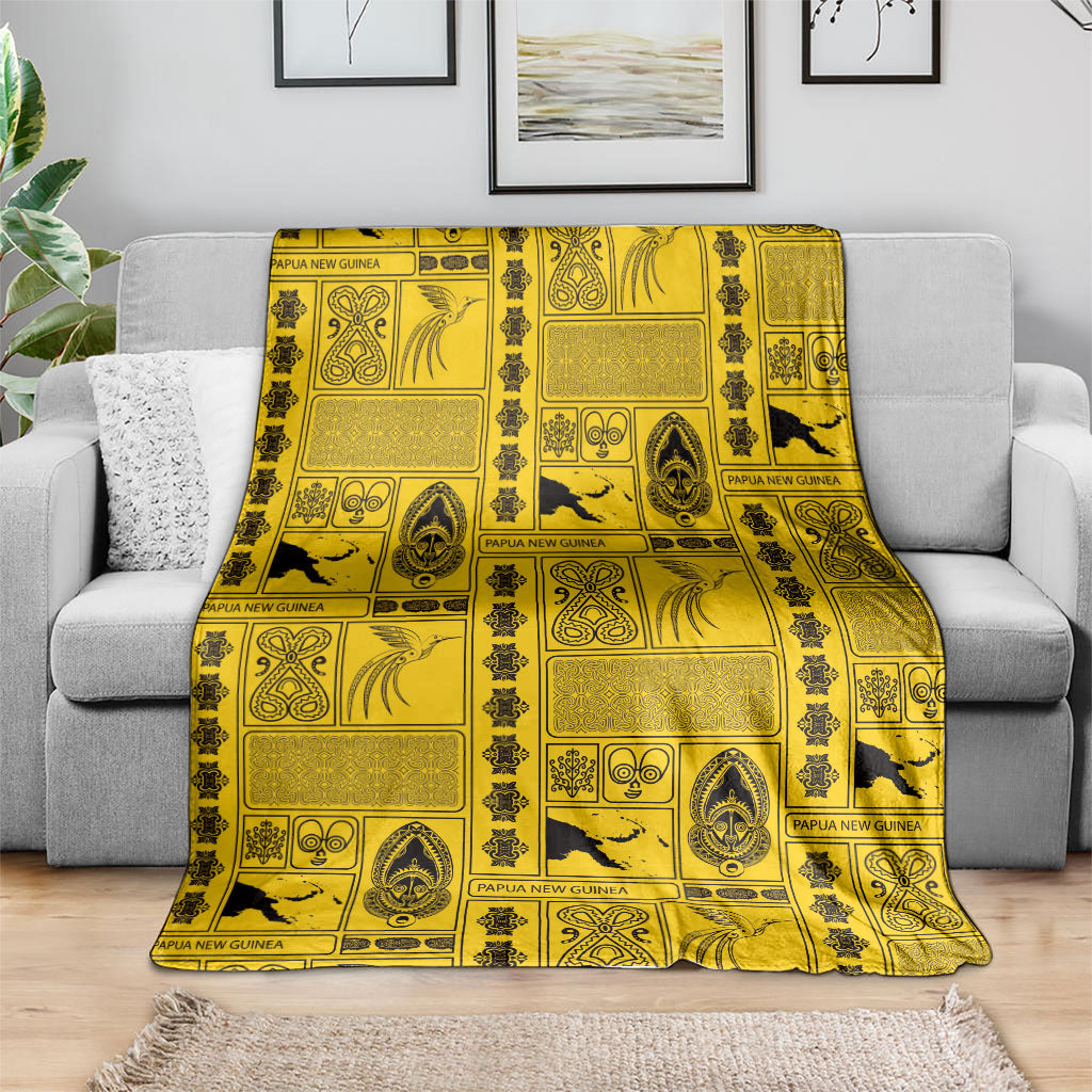 Papua New Guinea Heritage Motif Blanket Yellow Version