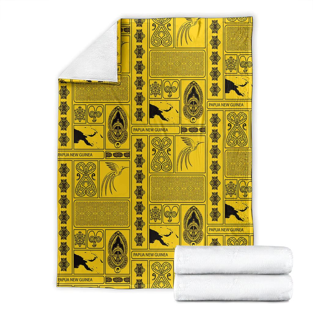 Papua New Guinea Heritage Motif Blanket Yellow Version