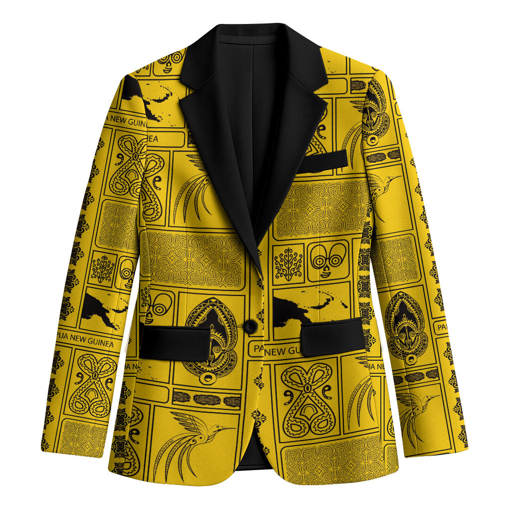 Papua New Guinea Heritage Motif Blazer Yellow Version
