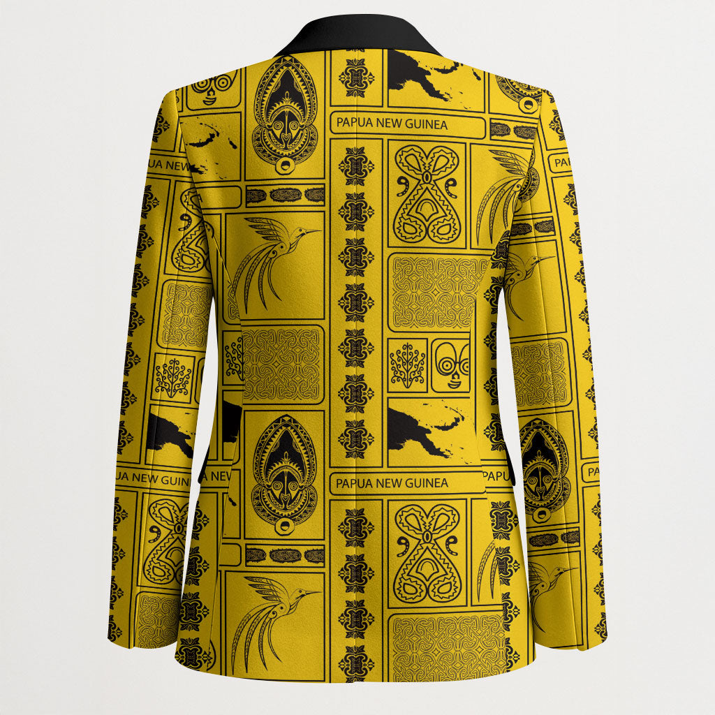 Papua New Guinea Heritage Motif Blazer Yellow Version