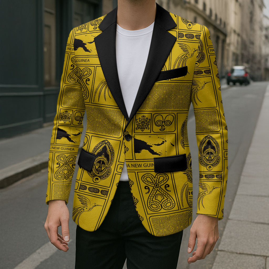 Papua New Guinea Heritage Motif Blazer Yellow Version