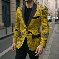 Papua New Guinea Heritage Motif Blazer Yellow Version