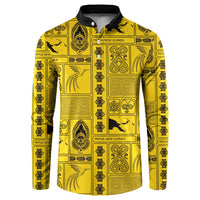 Papua New Guinea Heritage Motif Button Sweatshirt Yellow Version