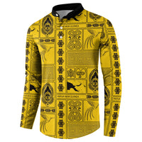 Papua New Guinea Heritage Motif Button Sweatshirt Yellow Version