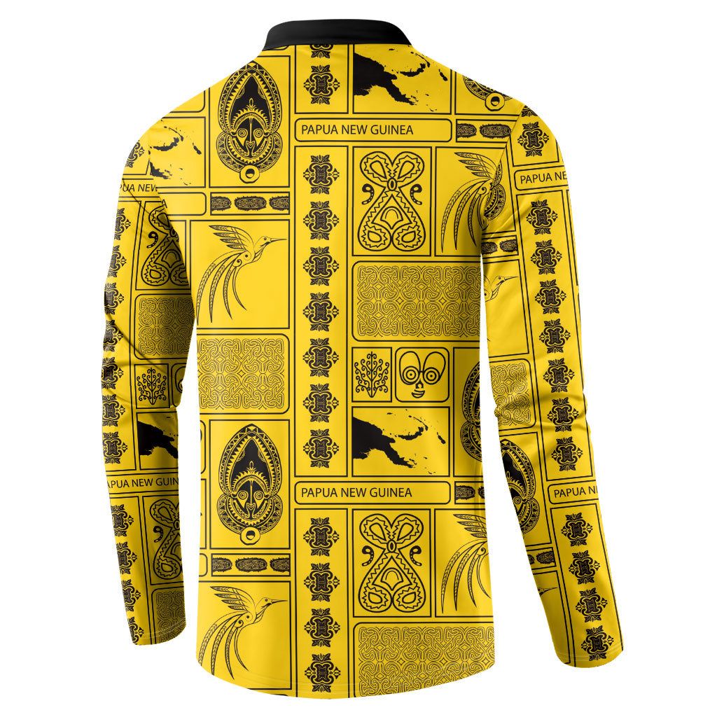 Papua New Guinea Heritage Motif Button Sweatshirt Yellow Version
