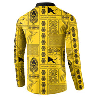 Papua New Guinea Heritage Motif Button Sweatshirt Yellow Version