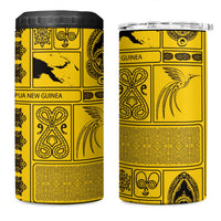 Papua New Guinea Heritage Motif 4 in 1 Can Cooler Tumbler Yellow Version
