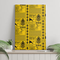 Papua New Guinea Heritage Motif Canvas Wall Art Yellow Version