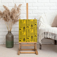 Papua New Guinea Heritage Motif Canvas Wall Art Yellow Version