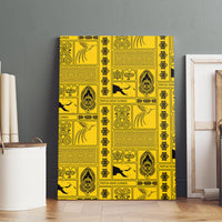 Papua New Guinea Heritage Motif Canvas Wall Art Yellow Version