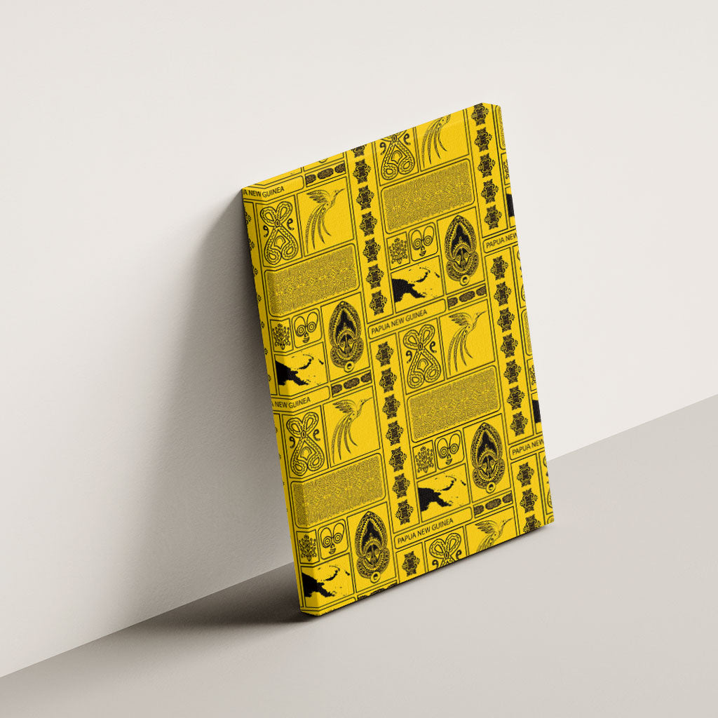 Papua New Guinea Heritage Motif Canvas Wall Art Yellow Version