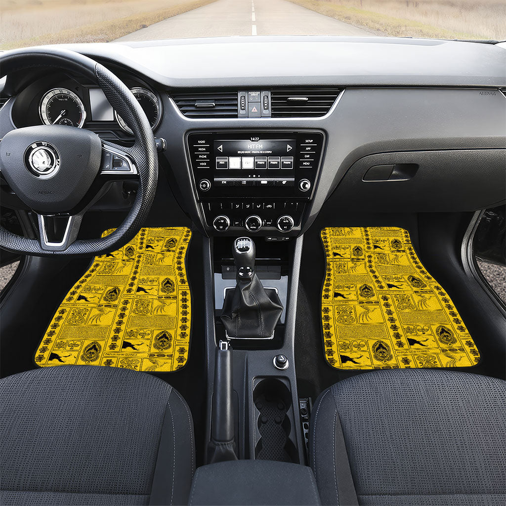 Papua New Guinea Heritage Motif Car Mats Yellow Version