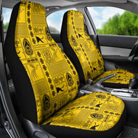 Papua New Guinea Heritage Motif Car Seat Cover Yellow Version