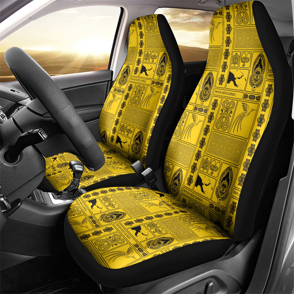 Papua New Guinea Heritage Motif Car Seat Cover Yellow Version