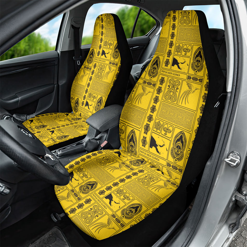 Papua New Guinea Heritage Motif Car Seat Cover Yellow Version