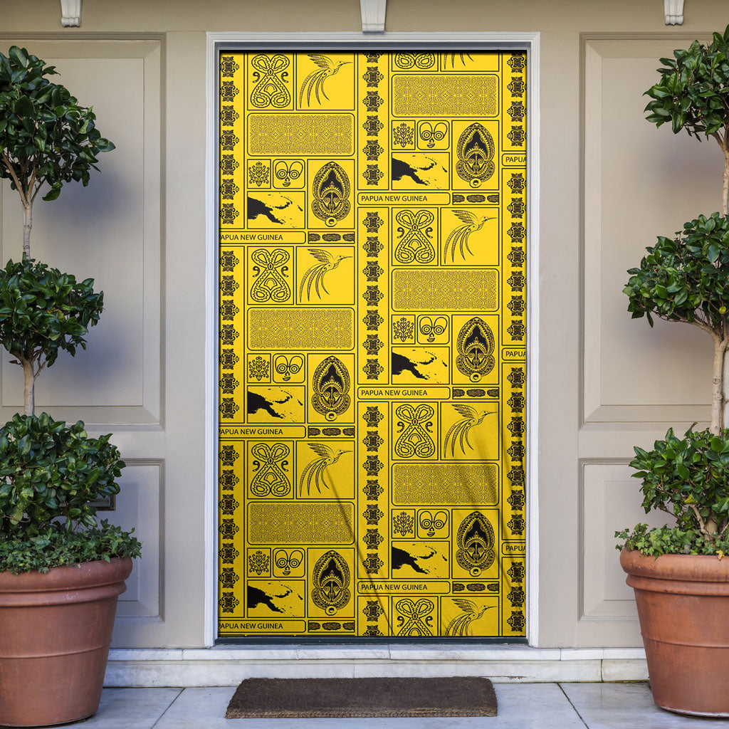 Papua New Guinea Heritage Motif Door Cover Yellow Version