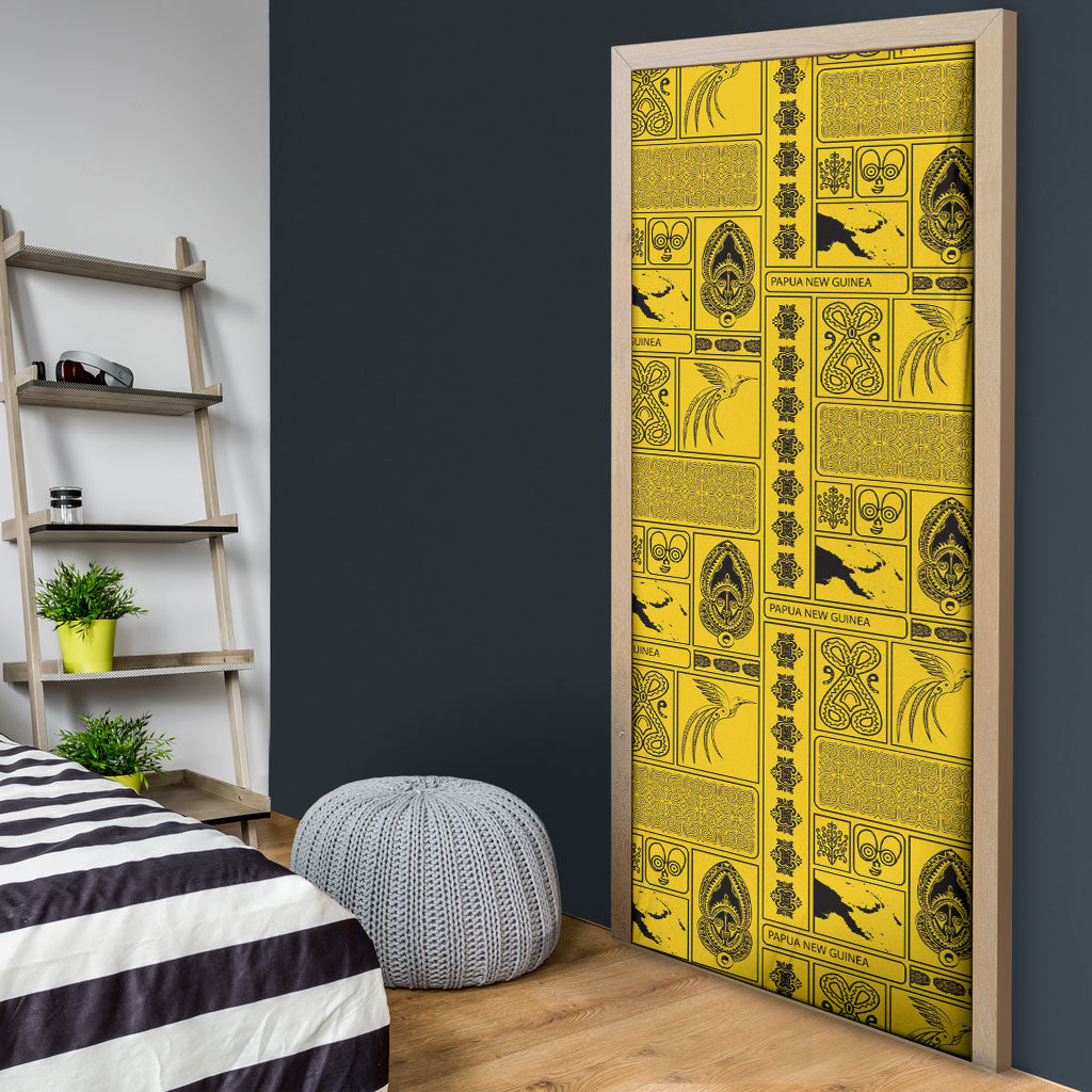 Papua New Guinea Heritage Motif Door Cover Yellow Version