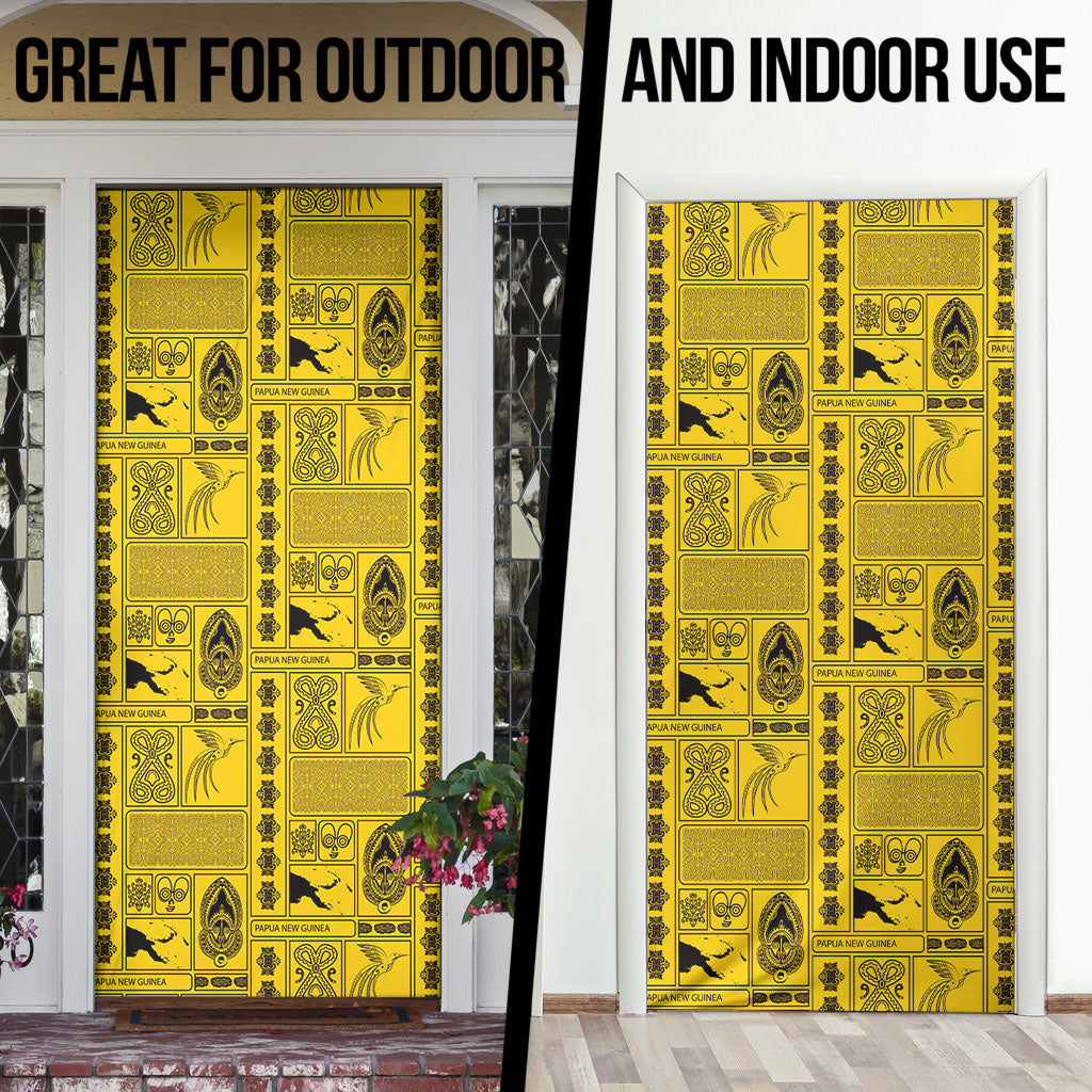 Papua New Guinea Heritage Motif Door Cover Yellow Version