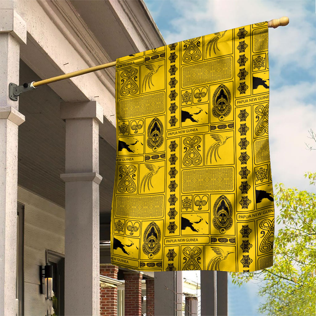Papua New Guinea Heritage Motif Garden Flag Yellow Version LT05 House Flag Yellow - Polynesian Pride