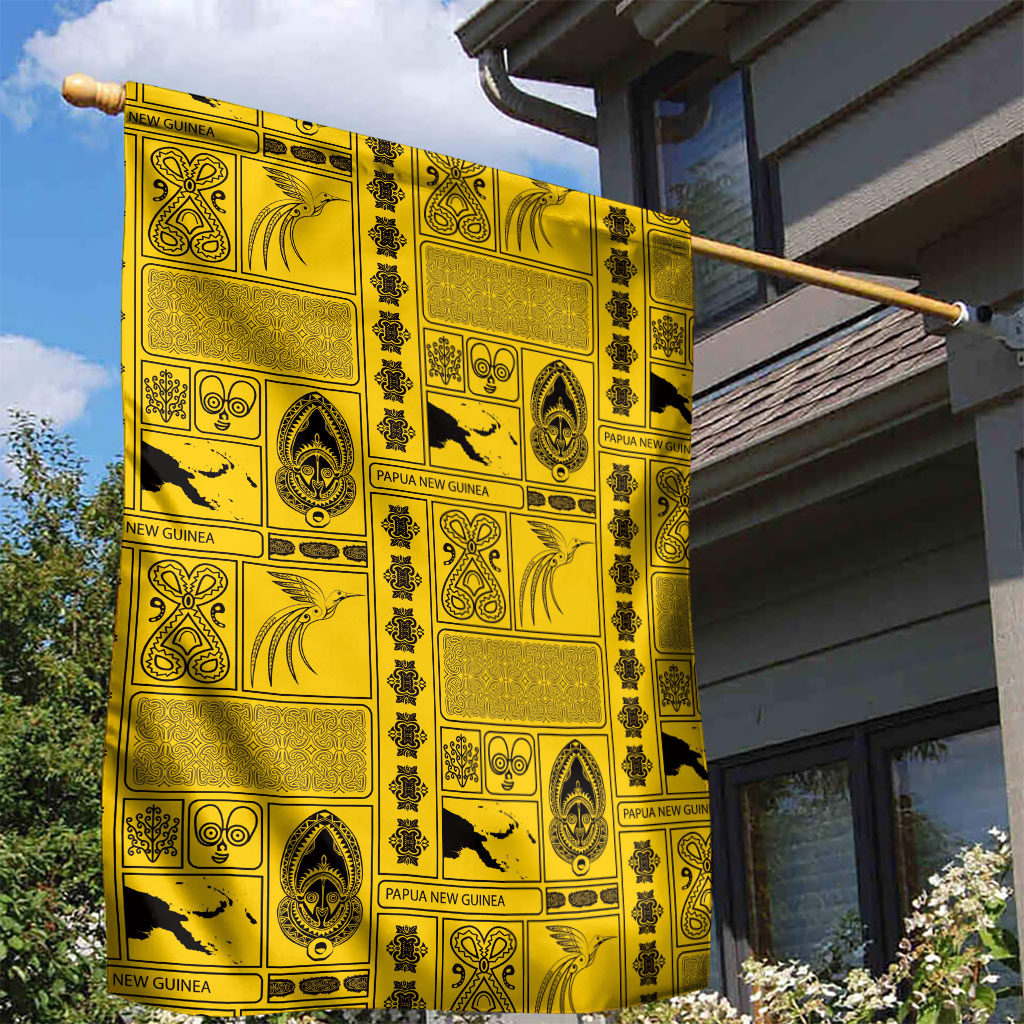 Papua New Guinea Heritage Motif Garden Flag Yellow Version