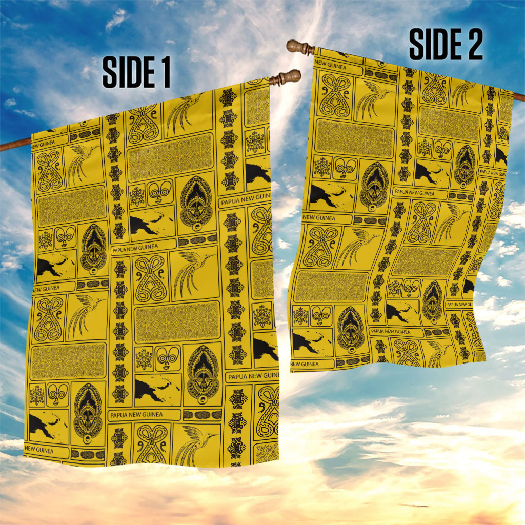 Papua New Guinea Heritage Motif Garden Flag Yellow Version