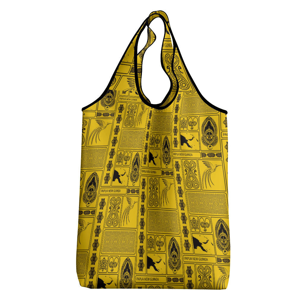 Papua New Guinea Heritage Motif Grocery Bag Yellow Version