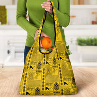 Papua New Guinea Heritage Motif Grocery Bag Yellow Version